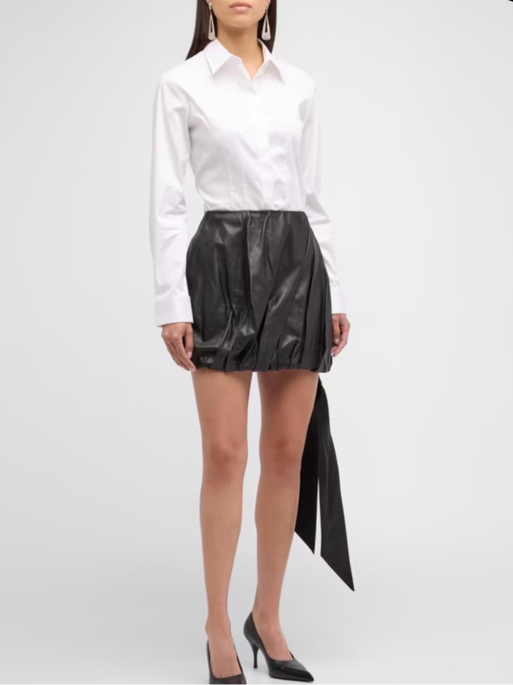 Helmut Lang leather bubble skirt  8 NWT $1295 mini